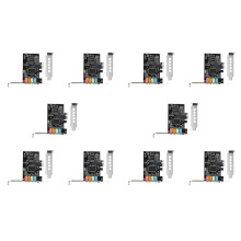10X Carte Son PCIe 5.1, PCI Express Surround 3D Carte Audio pour PC avec Haute Performance Sonore Directe et Support Bas Profil