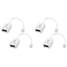 4Pcs DSL Filter Splitter ADSL Splitter for Phone Male to 2 Female RJ11 6P4C/6P2C Telephone Modem Converter Adapter