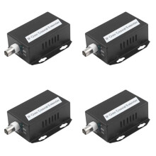 4Pcs Ethernet IP Extender over Coax HD Network Kit EoC Coaxial Cable Transmission Extender for Security CCTV Cameras(B)