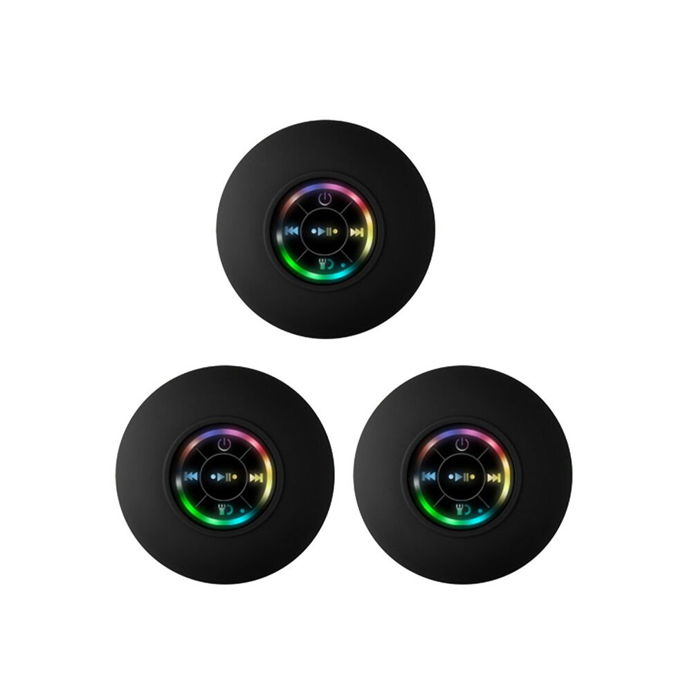 3X Speaker Waterproof Audio Wireless Shower Speakers Rgb Suction Cup Speaker, Light/Black 4711950900819