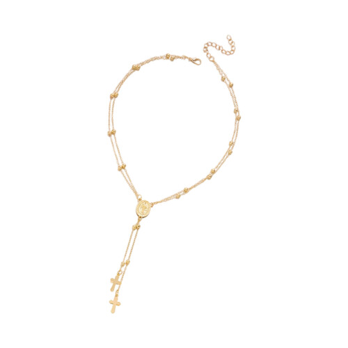 Collier pendentif Unique sainte mère et Crucifix en forme de-Or