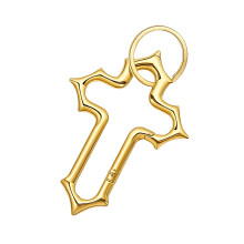 Porte-clés Crucifix gothique élégant, pendentif en alliage-Or