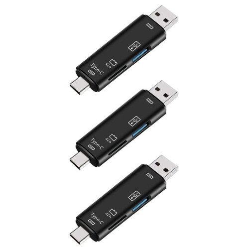 3X 5-in-1 Multifunctional OTG Card Reader Micro- /  Card / USB Reader Support TF Android Type-C Phone / Computer