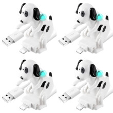 4X Cabo USB Carregador de Cachorro EngraçAdo para 13/12/11 e Mais, Carregador RáPido de Cachorro Manchado MóVel Cabo USB
