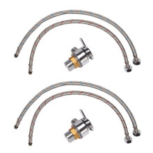 2X Shower Hose Valve Shower Faucet Hot & Cold Water Thermostatic Mixer Mixing Valve Suitable for RV and Yachts
