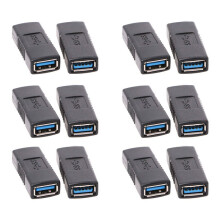 12Pcs Usb 3.0 Type A Female to Female Adapter Coupler Gender Changer Connector