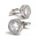 Multipurpose Men's Round Cufflinks Featuring Cubic Zirconia-C 1