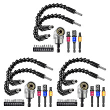 3 Set Flexible Drill Extension Hex Shank Drill Nut Driver Bit Set, 9Pcs Universal Socket Adapter Set, Screwdriver Bit