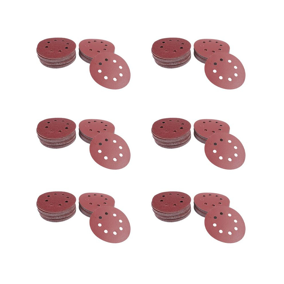360Pcs 5 Inch Sanding Discs Sandpaper Assorted 60 80 120 180 240 320 Grits For Power Random Track Sanders 4714201621167