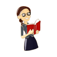 Beautiful Female Teacher Metal Brooch Fun Jewelry Unique Badges