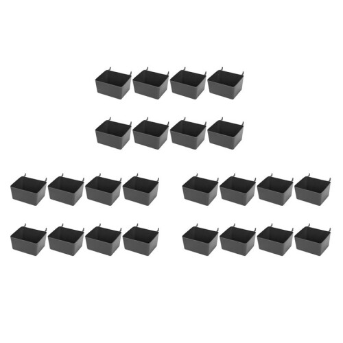 24 Pieces Pegboard Bins Kit Pegboard Parts Storage Pegboard Accessories Workbench Bins for Organizing Hardware(Grey)