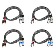 4pcs 1.5M Dual Rca Male to Xlr Male Cable 2 Xlr to 2 Rca Plug Adapter Hifi Stereo Audio Extension Cable