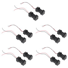 10 Stuks Zwarte 2-Lagen 4 X 1,5 V AAA-Batterijhouder Behuizing Doos met Draadgeleiders