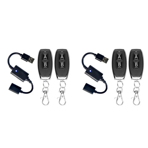 4X  5V USB Wireless Remote Control  Driver Power  Off for LED Light, Strip Reading Lamp, Light Fan & More
