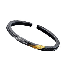 Minimalist Black Flame Design Copper Alloy Bracelet with
