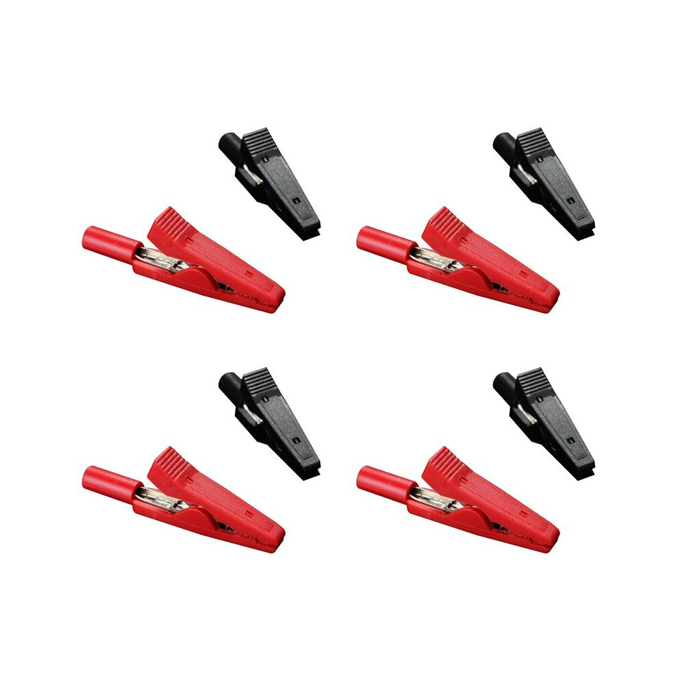 8X Insulated Alligator Clip Connector Clamp Testing Probe Red+Black 6032819492039