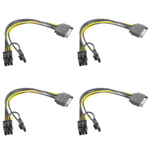 15Pin Male to 8Pin(6+2) PCI-E Power Supply Cable Cable 15-Pin to 8 Pin Cable 18AWG Wire for Graphic Card(4Pcs)