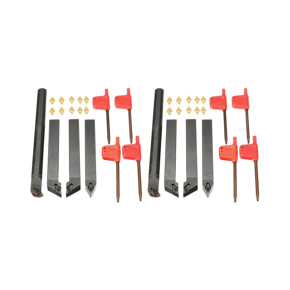 20Pcs Carbide Insert Blades + 8Pcs Lathe Turning Tool Holder Set + 8Pcs Wrench For Lathe Turning Tool Machine Tool Sets 4713241382403