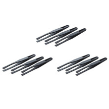 115Mm Long Flat Tip Black Plastic Anti-Static Tweezers 9 Pcs