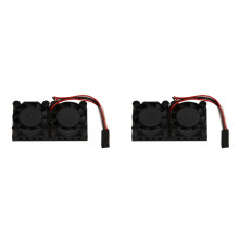 2X for Raspberry Pi 4 Model B Dual Fan with Heat Sink Double Cooling Fans Cooler for Raspberry Pi 4B/3B+