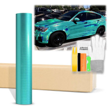Teal Car Vinyl Wrap Gloss Holographic 20x60 Bubble Removable Paint Protection Film with Tool Kit