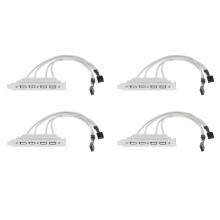 4X Dual Motherboard 9Pin Header to 4Port USB 2.0 Female Cable PCI Bracket