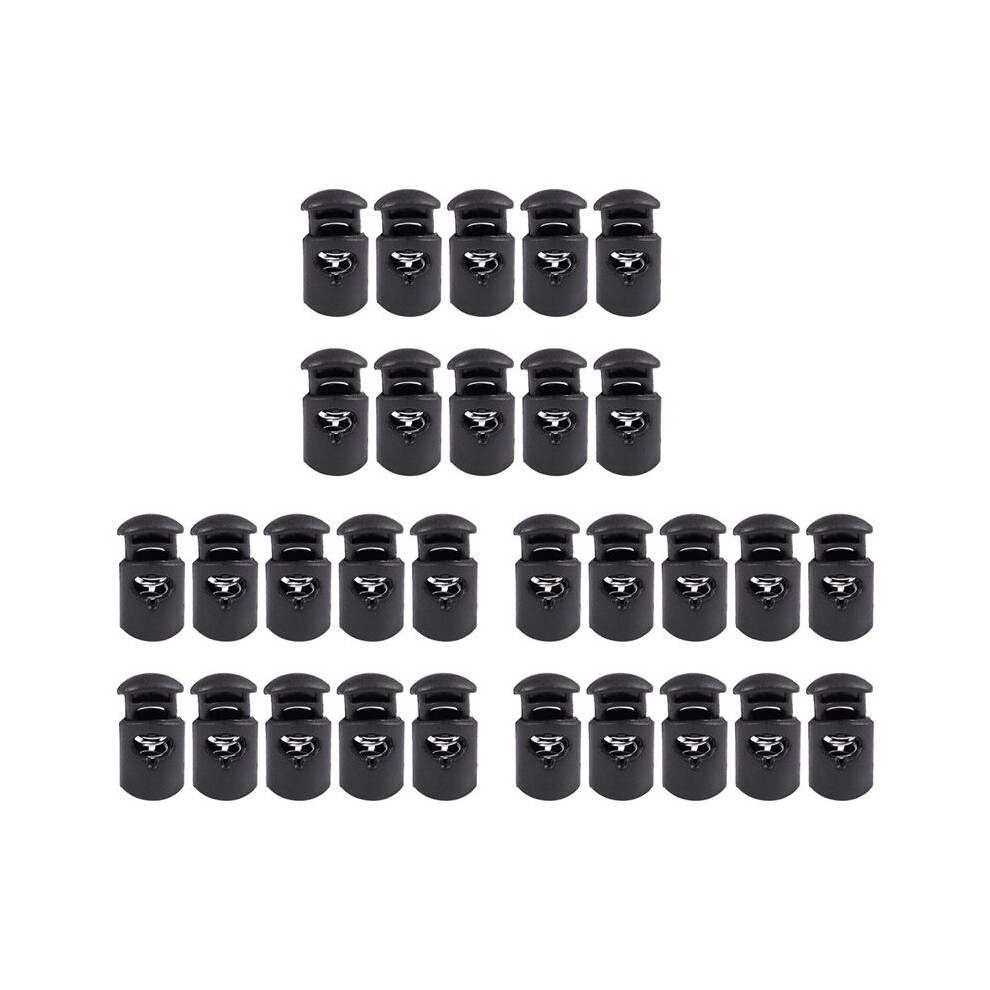 Diameter 8 Mm Hole, Cord Cord Stopper Laces Snap Hook, Black, 30 Pcs 4712720950980