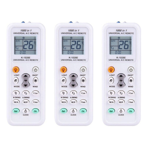 3X Universal 1000 in 1 LCD Low Power Consumption K-1028E Air Condition A/C Remote Control Controller