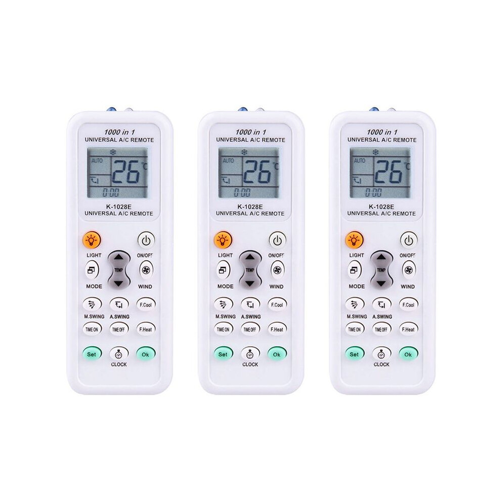 3X Universal 1000 In 1 Lcd Low Power Consumption K-1028E Air Condition A/C Remote Control Controller 4711448384619