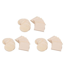 150Pcs Wood Slices 4X4Inch Unfinished Wood Pieces Square and Round Wooden for DIY Coaster Arts Painting Staining Crafts