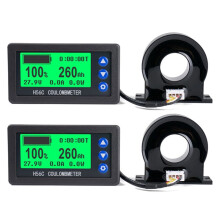 2X Battery Monitor Hall Coulomb Meter  8-100V 100A Lifepo4 Lead-Acid Li-Ion Lithium Capacity Power Display