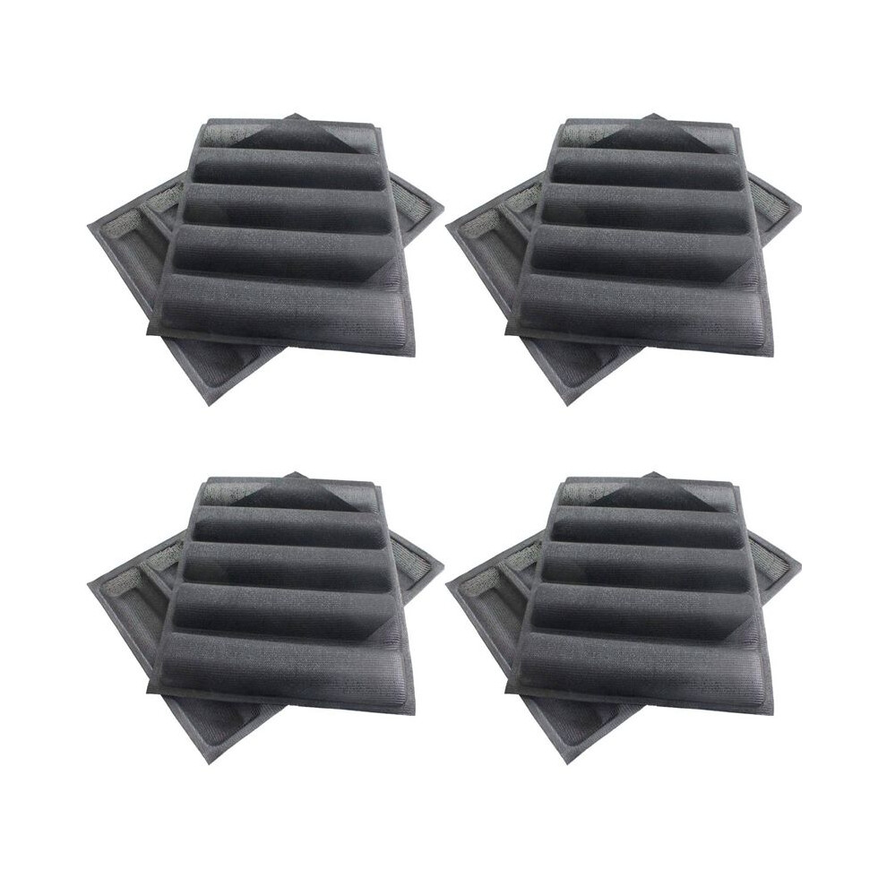 8Pcs Silicone Perforated Baking Forms Sandwich Mold French Baguette Bread Pan Food Mat 5 Loaf Non-Stick Baking Liners 4711480221637