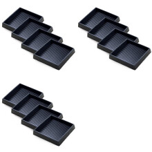 12Pcs Anti-Slip Furniture Pads- 2.5x2.5In Square Rubber Anti Skid Caster Cups, Leg Coasters-Couch, Chair, Bed Stoppers