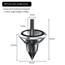 HIFI Audio Luidspreker Versterker Schokabsorberende Voet Kegel Voeten Basis Nagel Isolatie Spikes Stand Pad, 2 Stuks M6 Voet Nagel