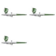 3X Aérographe Portable à Action Unique, Buses de 0,3 mm, Stylo Aérographe pour Modèle de Gâteau, Peinture de Voiture, Beauté, Jet D'Encre, Vert