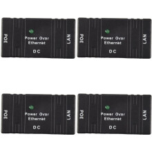 4X 100 Mbps 5V 12V 24V 48V/1A BJW POE Injector Power Splitter for IP Camera POE Adapter Module Accessories-Black