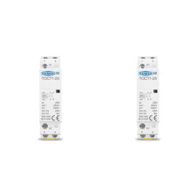 2X TOMZN TOCT1-25 2P 25A 220V/230V 50/60HZ Din Rail Household Ac Modular Contactor 2NO AC Contactor
