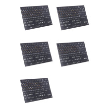 5Pc Full Size Russian Keyboard Stickers Letter Alphabet Layout Sticker Key for Laptop Desktop PC Russian -Orange Letters