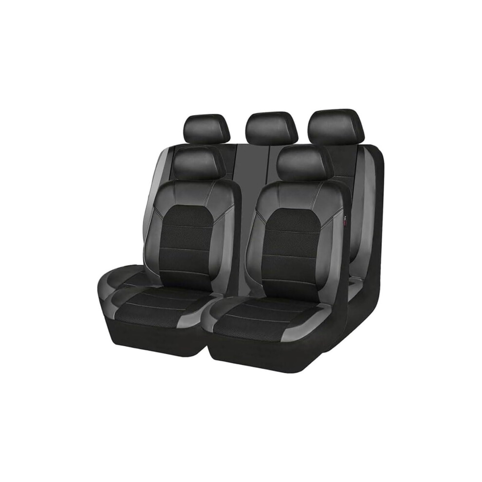 Leather Car Seat Covers For Audi S6 Avant Etron 2024Â2026, Waterproof NonâSlip Full Protection Grey 9330225077756