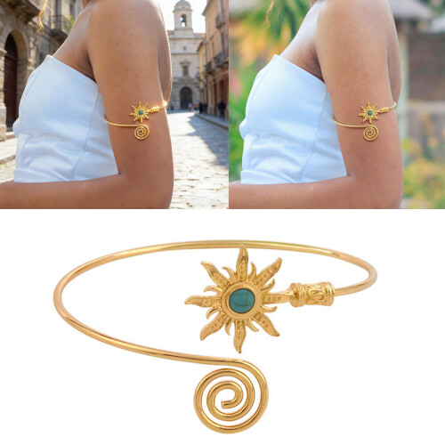 Elegant Retro Armlet Adjustable For Different Size Turquoise-1 2