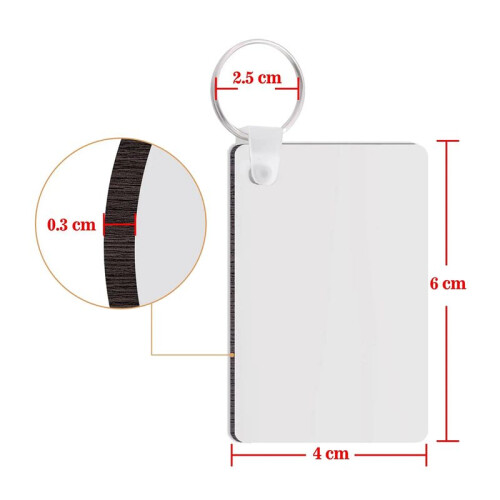 80 Pack Sublimation Keychain Blank Double Sided Heat Transfer Blank  Blank Board Key Ring Blank Sublimation DIY 1