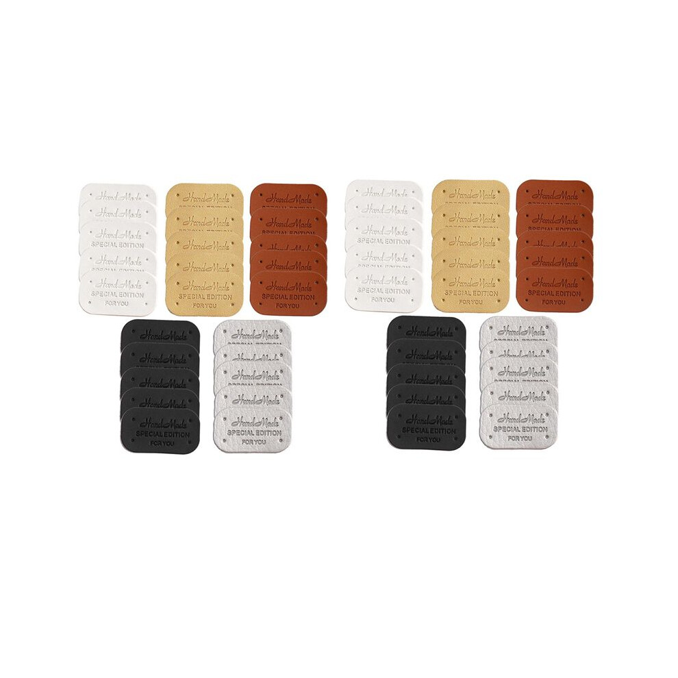200Pcs Faux Leather Tags For Clothes Handmade Gift Handcraft Faux Leather Labels Diy Sewing Tags Garment Accessories 6033232202748