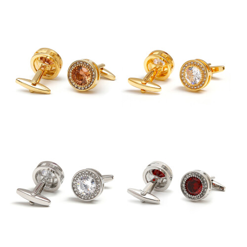 Men's Stylish Professional Round Cufflinks Featuring Cubic-C 1