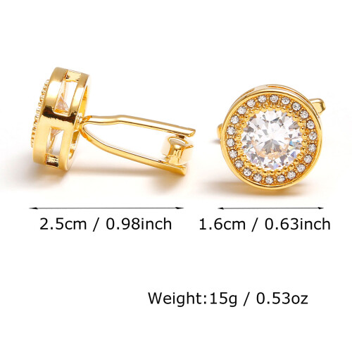 Men's Stylish Professional Round Cufflinks Featuring Cubic-C 2