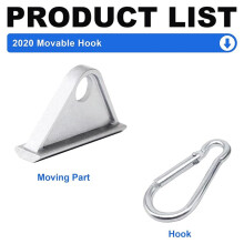 16 Pack 2020 Extrusion Sliding Hook for 20 Series T-Slot V-Slot Aluminum Extrusion Hardware Silver