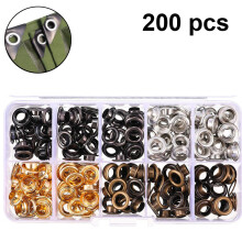 200-delige oogjesset, gereedschapskit voor oogjes, oogjestang, oogjesgereedschap, zeildoekoogjes, 6 mm oogjes, ringen, pons met doosvormige