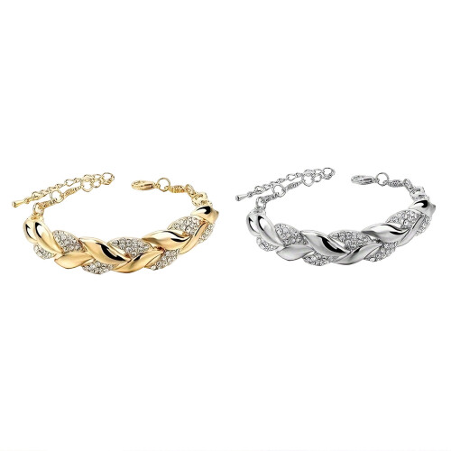 Daily Wear Wrist Bangle Gold Silver Leaf Adjustable-Silver 1