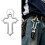 Secure Gothic Crucifix Clip Closed Ring Design Carabiner-Gold 3