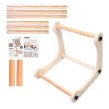 Embroidery Lap Stand with Adjustable Wooden Frame, AntiSlip Clips, Foldable for Quilting and Hand Stitching