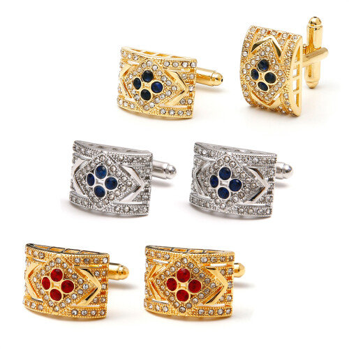 Men's Stylish Professional Round Cufflinks Featuring Cubic-A 1